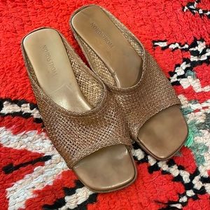 Vintage Nordstrom Brown Leather Slides W9N